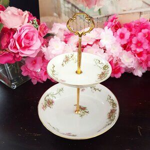 Handmade 2 Tier Limoges Candy Dish Trinket Jewelry Tray Tea Party Christmas Gift